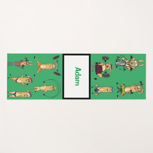 Adorables Aangepaste Schattigee Cartoon Lama's Oef Yogamat (Voorkant (horizontaal))