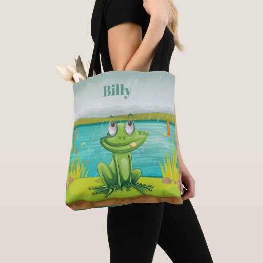 Adorables Amphibian Cute Frog Custom Tote Bag (Dichtbij)