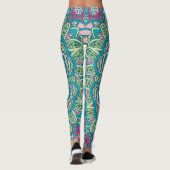 Adorables Bohemen Style Turquoise en Roze Leggings (Achterkant)