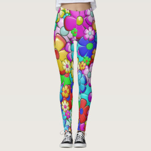 Adorables Bohemian Hippie Flowers Leggings