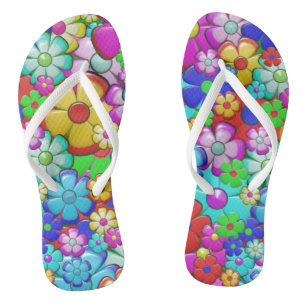 Adorables Bohemian Hippie Flowers Teenslippers