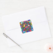 Adorables Bohemian Hippie Flowers Vierkante Sticker (Envelop)