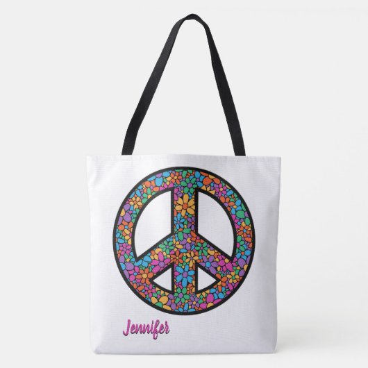 Adorables Bohemian Peace Symbol Custom Canvas tas (Voorkant)