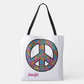 Adorables Bohemian Peace Symbol Custom Canvas tas (Achterkant)