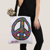 Adorables Bohemian Peace Symbol Custom Canvas tas (Dichtbij)