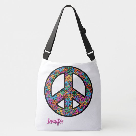 Adorables Bohemian Peace Symbol Custom Crossbody Crossbody Tas (Voorkant)