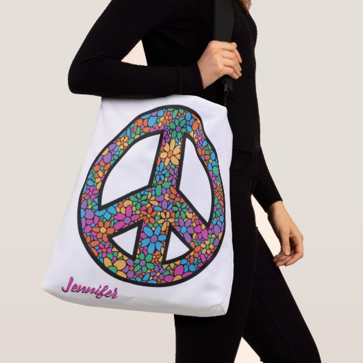 Adorables Bohemian Peace Symbol Custom Crossbody Crossbody Tas (Dichtbij)