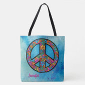 Adorables Bohemian Peace Symbol Custom Tote Bag (Voorkant)