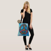 Adorables Bohemian Peace Symbol Custom Tote Bag (Op model)