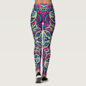 Adorables bohemian Style, helder roze en groen Leggings (Achterkant)