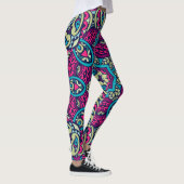 Adorables bohemian Style, helder roze en groen Leggings (Rechts)
