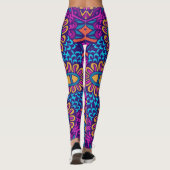 Adorables Bohemian Style Oranje en Blue Leggings (Achterkant)