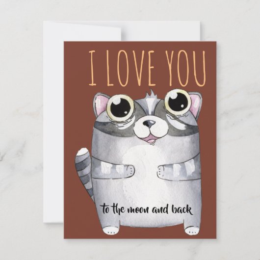 Adorables Cartoon Raccoon I Love You (Voorkant)