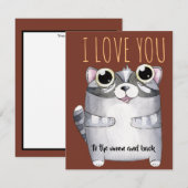 Adorables Cartoon Raccoon I Love You (Voorkant / Achterkant)
