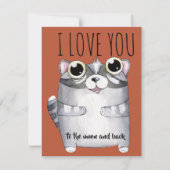 Adorables Cartoon Raccoon I Love You (Voorkant)