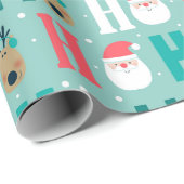 Adorables Christmas Ho Ho Ho Santas en Penguins Cadeaupapier (Rol Hoek)