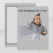 Adorables Custom 3D Universe Cute Astronautaart Feestdagenkaart (Voorkant / Achterkant)