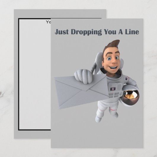 Adorables Custom 3D Universe Cute Astronautaart Feestdagenkaart (Voorkant / Achterkant)