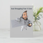 Adorables Custom 3D Universe Cute Astronautaart Feestdagenkaart (Staand voorkant)