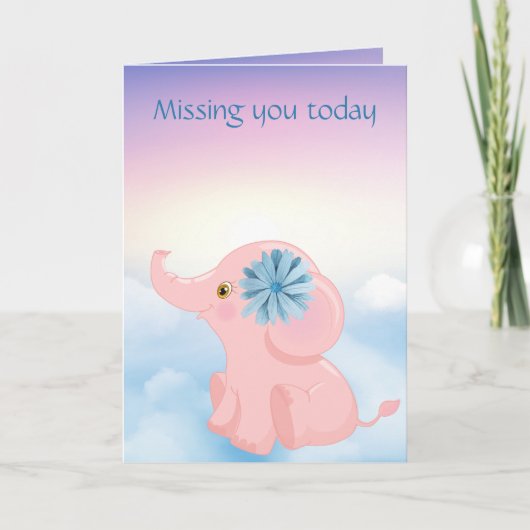 Adorables Custom Cartoon Baby Pink Elephant Card Kaart (Voorkant)