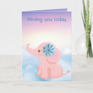 Adorables Custom Cartoon Baby Pink Elephant Card Kaart
