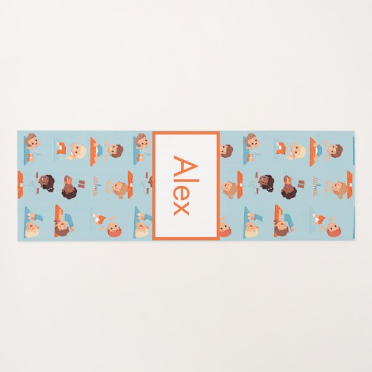 Adorables Custom Kinder Doing Yoga Mat (Achterkant (horizontaal))