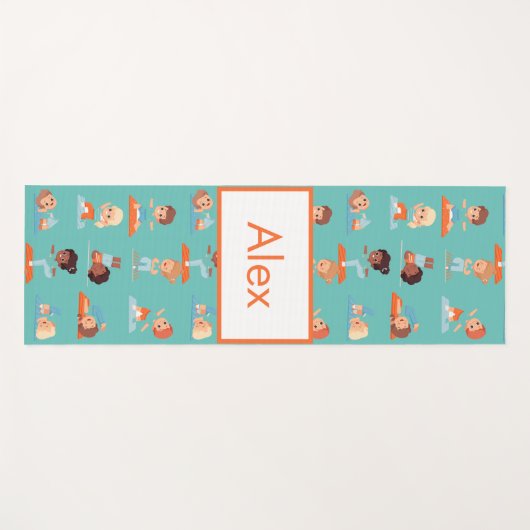Adorables Custom Kinder Doing Yoga Mat (Voorkant (horizontaal))