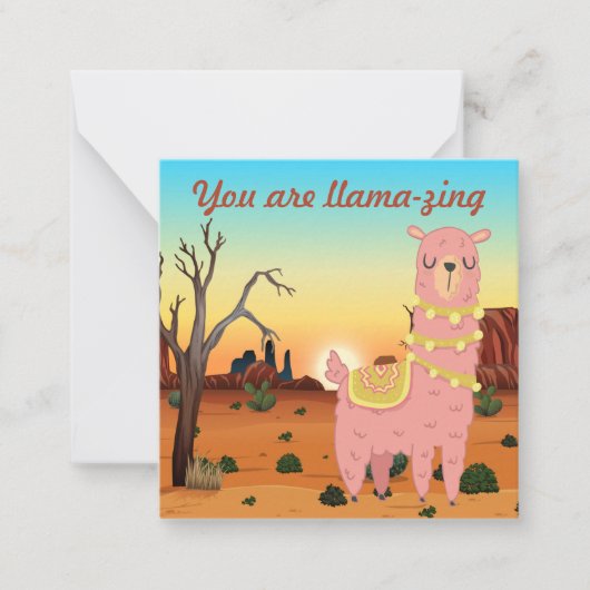 Adorables Custom Llama Love Card Notitiekaartje (Voorkant)