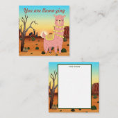 Adorables Custom Llama Love Card Notitiekaartje (Voorkant / Achterkant)