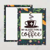 Adorables Custom Mijn bloedtype is koffie grappig (Voorkant / Achterkant)