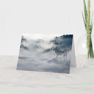 Adorables Custom Wolf in Sneeuwblank Card Feestdagen Kaart