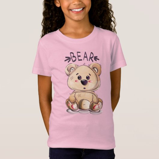 Adorables Cute 3D Teddy Bear T-shirt (Voorkant)