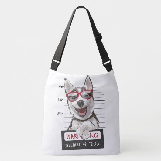Adorables Cute Husky Dog Winking Crossbody Tas (Voorkant)