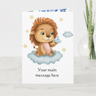 Adorables Cute Lion Baby shower of Birthday Kaart