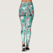 Adorables Cute Penguins & Santa [3D] Yoga Leggings (Achterkant)