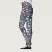 Adorables Cute Snowmen Blue Background [3D] Yoga Leggings (Links)