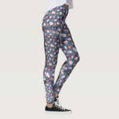Adorables Cute Snowmen Blue Background [3D] Yoga Leggings (Rechts)