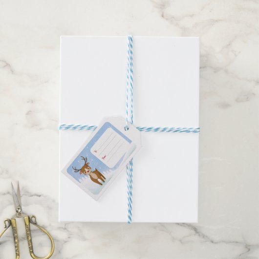 Adorables Cutie Santa's rendiertje Cadeaulabel (Met Touw)