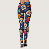 Adorables Day of the Dead Calavara Style Yoga Leggings (Achterkant)
