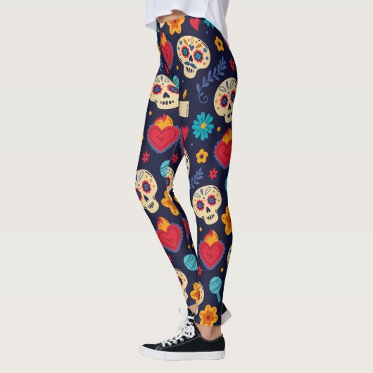 Adorables Day of the Dead Calavara Style Yoga Leggings (Links)