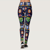 Adorables Day of the Dead Calavara Style Yoga Leggings (Achterkant)