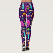 Adorables Day of the Dead Calavara Style Yoga Leggings (Achterkant)