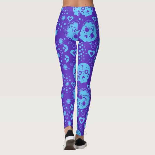 Adorables Day of the Dead Calavara Style Yoga Leggings (Achterkant)