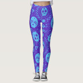 Adorables Day of the Dead Calavara Style Yoga Leggings (Voorkant)