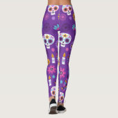 Adorables Day of the Dead Calavara Style Yoga Leggings (Achterkant)