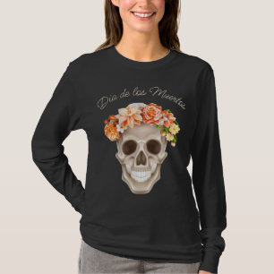 Adorables Day of the Dead Skull Calavara Flowers T-shirt