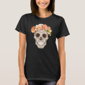 Adorables Day of the Dead Skull Calavara Flowers T T-shirt (Voorkant)