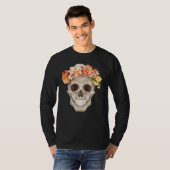 Adorables Day of the Dead Skull Calavara Flowers T T-shirt (Voorkant volledig)