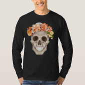 Adorables Day of the Dead Skull Calavara Flowers T T-shirt (Voorkant)