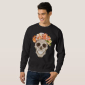 Adorables Day of the Dead Skull Calavara Flowers Trui (Voorkant volledig)